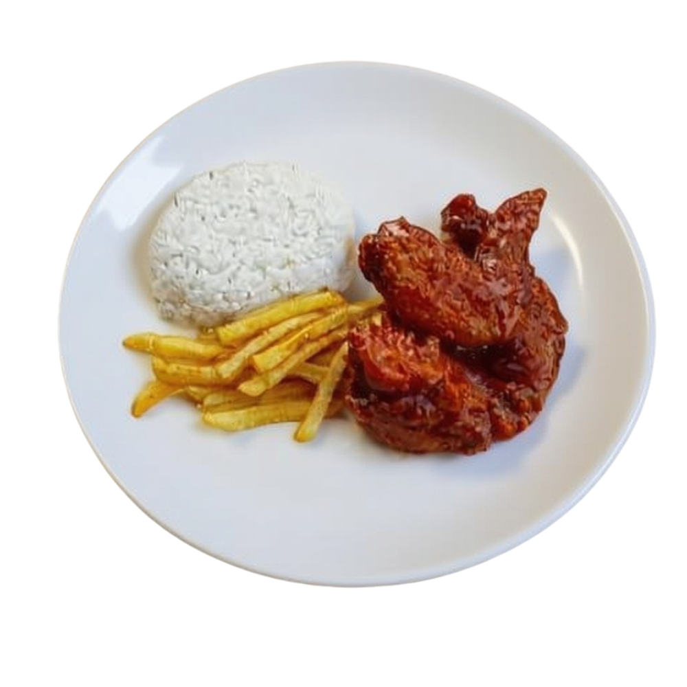Wings (Buffalo) | Rice | Fries (BBQ)